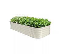Kit de jardinière surélevée de 43,2 cm de haut modulaire en métal pour cultiver des herbes, des légumes et des fleurs, jardinière d'extérieur