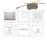 Kit de jauge de crochet - Règles de mesure transparentes, ensemble de tailles de broches, guides d'échelle de fil | Idéal pour la planification des tricots, l'alignement des points, le contrôle de l'é