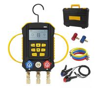 Kit de jauge numérique HVAC Manifold - Mode d'aspiration, de refroidissement et de vide - Avec 3 pantalons HVAC 95 - Kit de recharge de pression - Système de contrôle des fuites - Various units