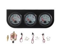 Kit de Jauge Triple Universel pour Voiture, Jauge de Pression D'huile Multifonction KIMISS Température de L'eau + Volts + Compteur de Pression D'huile 52 Mm/2 Pouces Instrument