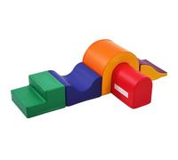 Kit de jeu 5 en 1 en mousse souple pour enfants - Kit d'activités d'intérieur avec éléments d'escalade, toboggan, tunnel, marches et module ondulé - Meuble de jeu multifonction pour stimuler la
