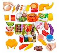 Kit de jeu de barbecue pour enfants, ensemble de jouets de cuisine interactifs réalistes pour jeu de rôle imaginatif et fonction d'apprentissage social avec design d'accessoires alimentaires colorés