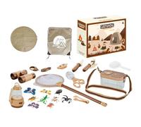 Kit de jeu de camping pour enfants - Aventure en plein air, feux de camp et outils de cuisine - Jeu de rôle éducatif - Jouet de pique-nique - Anniversaire - Âge 3-6 ans - Avec