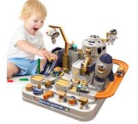 Kit de jeu de course pour enfants - Système solaire - Petit jouet pour enfants de 3, 4 et 5 ans - Jeu éducatif avec trois petits rovers et une poupée d'astronaute - Jeu de puzzle captivant pour les