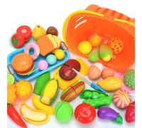 Kit De Jeu De Cuisine Miniature, 43 Pièces, Coupe Des Aliments, Fruits Et Légumes, Amusant, Simulation De Nourriture, Jeu De Chechele Pour Enfants
