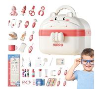 Kit de jeu de médecin - 29 x 20 x 17 cm - Grand kit de détecteur simulé - Mallette de rangement durable - Équipement de jeu de rôle médical ABS inodore pour enfants et filles - Apprentissage précoce