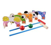 Kit de jeu de rocket animal, jeu interactif en bois robuste pour jeu actif, jeux de plein air, couleurs vives, adorable ensemble de croquettes d'animaux pour anniversaire