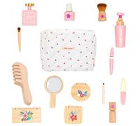 Kit de jeu de salon de beauté en bois - Kit de maquillage - Jouet de coiffure - Kit de jeu cosmétique pour - Accessoires de beauté sûrs et imaginatifs - Salon de rôle pédagogique pour filles