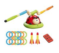 Kit de jeu de saut musical 3 en 1, jeu de lancement d'anneau, Ladybug Jump Rocket Launcher pour , de jardin avec télécommande, jeux de fête en plein air pour 3-6