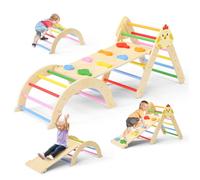 Kit de jeu d'intérieur 7 en 1, avec arc, rampe et triangle d'escalade, pour aire de jeux intérieure pour bébé pour enfants