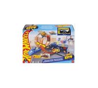 Mattel Hot Wheels – Kit de jeu Garage City Mega Loop JBM74 – 1 voiture & 1 hélicoptère – NEUF