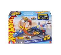 Mattel Hot Wheels – Kit de jeu Garage City Mega Loop JBM74 – 1 voiture & 1 hélicoptère – NEUF