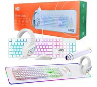 Kit de jeu pour PC, clavier et souris RVB, casque de jeu, grand tapis de bureau LED avec surface lisse avec modes RVB pour ordinateur de bureau, Xbox et PS4, combo MTG 4 en 1