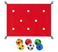 Kit de Jeux de cohésion d'équipe pour Le Travail, Jeu d'équipe avec bâche à Trous et 6 balles, Sac de Rangement, pour Formations en Classe, activités de Camp, Team Building au Bureau Red 2 * 1.45m