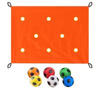 Kit de Jeux de cohésion d'équipe pour Le Travail, Jeu d'équipe avec bâche à Trous et 6 balles, Sac de Rangement, pour Formations en Classe, activités de Camp, Team Building au Bureau Orange 2 * 1.45m