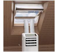Kit de joint de fenêtre de toit à pivot central pour climatiseur portable et sèche-linge, protections d'échange d'air d'arrêt d'air chaud avec fermeture éclair pour tuyau simple et double 190CM