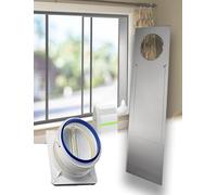 Kit de joint de fenêtre for climatiseur portable, panneau coulissant réglable en acier inoxydable, obturateur de ventilation sans perçage(D-16cm,80-100cm/31-39in)