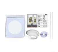 Kit de joint de fenêtre portable pour climatiseur 400 cm avec double couture en tissu polyester et coupleur rond pour une connexion sécurisée et une meilleure isolation thermique
