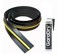 Kit de joint de seuil de porte de garage de 1,5 cm de haut, longueur de 4,34 m | PVC souple | Le kit complet comprend un adhésif | GaraDry
