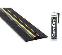 Kit de joint de seuil de porte de garage de 2 cm de haut, longueur de 4,34 m | PVC souple | Le kit complet comprend 2 adhésifs | GaraDry