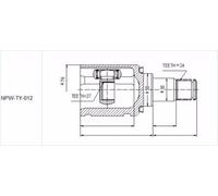 NTY NPW-TY-011 Kit de tête de cardan