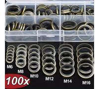 Kit de joints de carter d'huile de voiture 100 pièces/boîte avec rondelles et joints d'étanchéité en caoutchouc remplaçables pour M6, M8, M10, M12, M14, M16 100pcs