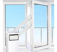 Kit de joints de tuyau d'échappement de climatisation mobile avec fermeture éclair pour porte de balcon et porte de terrasse, double tuyau d'étanchéité de fenêtre, accessoire noir (4 mètres)