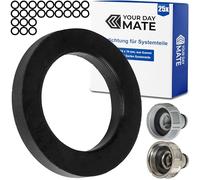 Kit de joints plats de rechange, 25 pièces, pour pièces de système G 3/4" pouce jardin, compatible avec les raccords de robinet Gardena 26,5 mm, 18201, 18241, 2801, 938, caoutchouc, Ø 24 x 16 mm