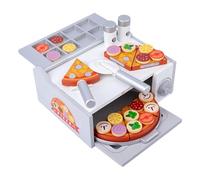 Kit de Jouets Alimentaires pour Faire Semblant - Ensemble de de tranches de Pizza en Bois, de rôle de Cuisine, d'activités éducatives pour , Accessoire de Four, Jouet d'apprentissag