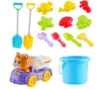 Kit de jouets bac à sable - 14 pièces colorées, ensemble de construction de sable, accessoires de jeu de plage, moules, seaux, pelles, pack d'activités créatives | Pour le nouvel an, cour de maison, g