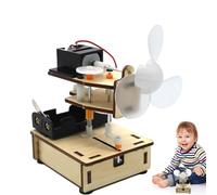 Kit de Jouets de Fan Scientifique, kit de Fans d'éducation - Assemblage des Fans pour,Générateur d'alimentation à la Main, Jouet d'assemblage électronique, en Bois, Projet d'ingénierie de la Tige, se