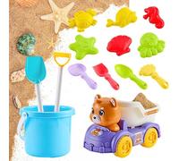 Kit De Jouets De Sable - Pack De Construction De Bac À Sable Portable De Quatorze Pièces, Accessoires De Jeu De Plage | Système D'activité De Construction Créative, Creuser Et Façonner, Collection D'o