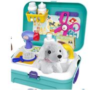 Kit de jouets pour animaux de compagnie avec jeu de rôle, toilettage, alimentation et sac à dos pour enfants de 3, 4 et 5 ans