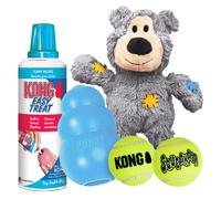 Kit de jouets pour chiots KONG pour d butants - Jouets interactifs pour chiots - Kit de jouets pour chiots avec balles couinantes, friandises fac