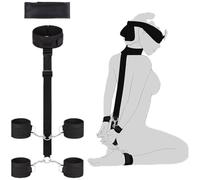 Kit de jouets pour couple avec masque pour les yeux, bracelet et bracelet de cheville, ensemble de yoga en nylon pour hommes et femmes, noir