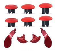 Kit de joystick 10 en 1 compatible avec la manette DualSense Edge de PS5 : joysticks de remplacement, poignée et 4 palettes rouges