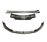 Kit de jupe latérale corps diffuseur lèvre pour avant et arrière en Fiber carbone pour Tesla pour modèle 3 2019-2023 Diffuseur de pare-chocs arrière(1 Set 4 PCS)