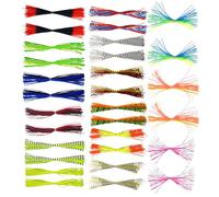 Kit de Jupe pour Leurre,Leurres Silicone Jupes Interchangeables | 30 Brins Leurres Jig pour Bass Truite Silure Pêche Glace Rivière Lac Étang Bateau Rive Mouche