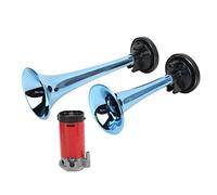 Kit de Klaxon à Air Puissant à Double Trompette avec Compresseur 130 DB 530/680 Hz 12 V Universel pour Camion, Voiture, SUV, Yacht, Structure Améliorée, Installation Facile,