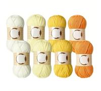 Kit de laine acrylique pour crochet et tricot, idéal pour débutants. Lavable en machine. Ensemble de 8 écheveaux unis de 50 g chacun. Fil acrylique 4 brins, parfait pour tricoter pulls, écharpes