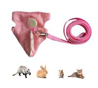 Kit De Laisse Et Harnais pour Lapin, Harnais Et Laisse Ajustable Vêtement pour Petit Animal, Vêtements Doux Confortable Accessoires Furets pour Chaton Chinchilla Aventure Extérieur
