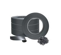 Kit de lamelles occultantes PVC brise vue 300m x 4.7cm avec 600 clips Gris