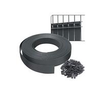 vounot® Kit de lamelles Occultantes PVC 75m x 4.7cm 150 Clips Brise Vue de Qualité Bandes de Protection pour Panneau Grillagé Clôtures Rigides Gris