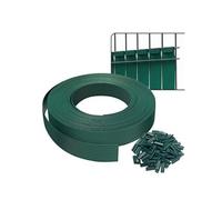 VOUNOT® Kit de lamelles Occultantes PVC 75m x 4.7cm 150 Clips Brise Vue de Qualité Bandes de Protection pour Panneau Grillagé Clôtures Rigides Vert