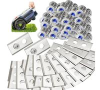 Kit de lames de rechange avec revêtement en titane, lames de rechange durables et robustes pour tondeuse à gazon robot avec rondelles et vis en plastique, pour Mammotion Luba Yuka (argent, 36 pièces)