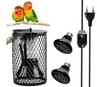 Kit De Lampe Chauffante pour Reptiles, 2 PCS 50w UVA UVB Lampe Chauffante Terrarium En Céramique, Température Réglable, Lampes Terrarium avec Cage pour Tortues, Serpents, Lézards Et Poussins (EU Plug)