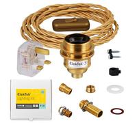 Kit de lampe de qualité supérieure en laiton avec anneau de suspension E27 avec connecteur torsadé doré et prise britannique 3A