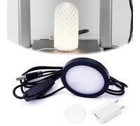 Kit de lampes LED pour imprimante 3D Lab A1/A1mini/P1S/P1P/X1C pour modèles de veilleuse artisanaux et installation facile, avec adaptateur USB, trois types de lumière blanche (style noir)