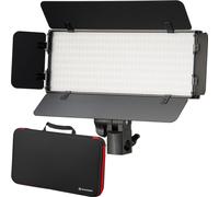 Kit de Lampes Vidéo BRESSER PT 30B-II LED Bi-Color avec Volets coupe-flux, Accumulateurs, Bloc d'Alimentation, Télécommande et Étui