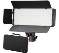 Kit de Lampes Vidéo BRESSER PT 30B-II LED Bi-Color avec Volets coupe-flux, Accumulateurs, Bloc d'Alimentation, Télécommande et Étui